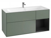 Тумба под раковину Villeroy & Boch Finion 119,6х49,8 см с подсветкой МДФ оливковый матовый лак/черный матовый лак F070PDGM