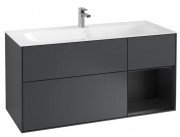 Тумба под раковину Villeroy & Boch Finion 119,6х49,8 см с подсветкой МДФ темно-синий матовый лак/черный матовый лак F070PDHG