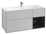 Тумба під раковину Villeroy & Boch Finion 119,6х49,8 см з підсвічуванням МДФ світло-сірий матовий лак/глянцевий чорний лак F070PHGJ