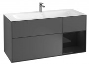 Тумба под раковину Villeroy & Boch Finion 119,6х49,8 см с подсветкой МДФ антрацит матовый лак/глянцевый черный лак F070PHGK