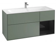 Тумба под раковину Villeroy & Boch Finion 119,6х49,8 см с подсветкой МДФ оливковый матовый лак/глянцевый черный лак F070PHGM