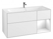 Тумба под раковину Villeroy & Boch Finion 119,6х49,8 см с подсветкой МДФ глянцевый белый лак G070GFGF