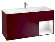 Тумба под раковину Villeroy & Boch Finion 119,6х49,8 см с подсветкой МДФ пион матовый лак/глянцевый белый лак G070GFHB