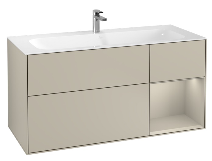 Тумба под раковину Villeroy & Boch Finion 119,6х49,8 см с подсветкой МДФ песок матовый лак F070HHHH