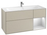 Тумба под раковину Villeroy & Boch Finion 119,6х49,8 см с подсветкой МДФ песок матовый лак/белый матовый лак F070MTHH