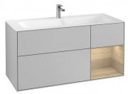 Тумба під раковину Villeroy & Boch Finion 119,6х49,8 см з підсвічуванням МДФ світло-сірий матовий лак/шпон дуба F070PCGJ