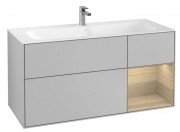 Тумба під раковину Villeroy & Boch Finion 119,6х49,8 см з підсвічуванням МДФ світло-сірий матовий лак/шпон дуба F070PCGJ