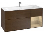 Тумба под раковину Villeroy & Boch Finion 119,6х49,8 см с подсветкой ДСП шпон грецкого ореха/шпон дуба F070PCGN