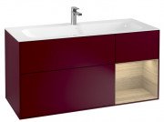 Тумба під раковину Villeroy & Boch Finion 119,6х49,8 см з підсвічуванням МДФ півонія матовий лак/шпон дуба F070PCHB