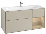 Тумба под раковину Villeroy & Boch Finion 119,6х49,8 см с подсветкой МДФ песок матовый лак/шпон дуба F070PCHH