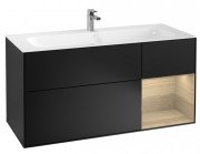 Тумба под раковину Villeroy & Boch Finion 119,6х49,8 см с подсветкой МДФ черный матовый лак/шпон дуба F070PCPD