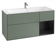 Тумба под раковину Villeroy & Boch Finion 119,6х49,8 см с подсветкой МДФ оливковый матовый лак/черный матовый лак F070PDGM