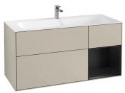 Тумба под раковину Villeroy & Boch Finion 119,6х49,8 см с подсветкой МДФ песок матовый лак/черный матовый лак F070PDHH