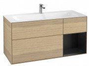 Тумба под раковину Villeroy & Boch Finion 119,6х49,8 см с подсветкой ДСП шпон дуба/черный матовый лак F070PDPC