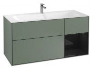 Тумба під раковину Villeroy & Boch Finion 119,6х49,8 см з підсвічуванням МДФ оливковий матовий лак/глянцевий чорний лак F070PHGM