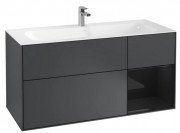 Тумба под раковину Villeroy & Boch Finion 119,6х49,8 см с подсветкой МДФ темно-синий матовый лак/глянцевый черный лак F070PHHG