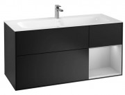 Тумба под раковину Villeroy & Boch Finion 119,6х49,8 см с подсветкой МДФ черный матовый лак/светло-серый матовый лак  G070GJPD