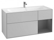 Тумба под раковину Villeroy & Boch Finion 119,6х49,8 см с подсветкой МДФ светло-серый матовый лак/антрацит матовый лак G070GKGJ