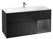 Тумба под раковину Villeroy & Boch Finion 119,6х49,8 см с подсветкой МДФ черный матовый лак/антрацит матовый лак G070GKPD