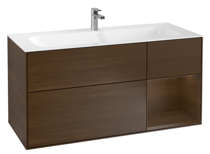 Тумба под раковину Villeroy & Boch Finion 119,6х49,8 см с подсветкой ДСП шпон грецкого ореха G070GNGN