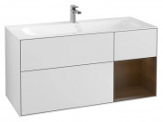 Тумба под раковину Villeroy & Boch Finion 119,6х49,8 см с подсветкой МДФ белый матовый лак/шпон грецкого ореха G070GNMT