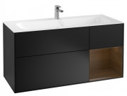 Тумба под раковину Villeroy & Boch Finion 119,6х49,8 см с подсветкой МДФ черный матовый лак/шпон грецкого ореха G070GNPD
