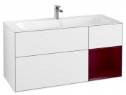 Тумба под раковину Villeroy & Boch Finion 119,6х49,8 см с подсветкой МДФ глянцевый белый лак/пион матовый лак G070HBGF