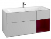 Тумба под раковину Villeroy & Boch Finion 119,6х49,8 см с подсветкой МДФ светло-серый матовый лак/пион матовый лак G070HBGJ