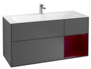 Тумба под раковину Villeroy & Boch Finion 119,6х49,8 см с подсветкой МДФ антрацит матовый лак/пион матовый лак G070HBGK
