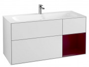 Тумба под раковину Villeroy & Boch Finion 119,6х49,8 см с подсветкой МДФ белый матовый лак/пион матовый лак G070HBMT