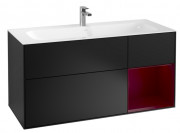 Тумба під раковину Villeroy & Boch Finion 119,6х49,8 см з підсвічуванням МДФ чорний матовий лак/півон матовий лак G070HBPD