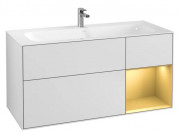 Тумба под раковину Villeroy & Boch Finion 119,6х49,8 см с подсветкой МДФ белый матовый лак/золотой матовый лак G070HFMT