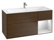 Тумба под раковину Villeroy & Boch Finion 119,6х49,8 см с подсветкой ДСП шпон грецкого ореха/белый матовый лак G070MTGN