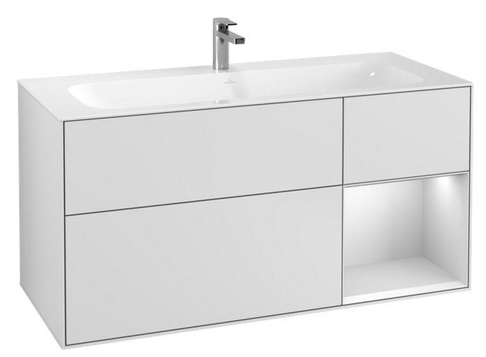 Тумба под раковину Villeroy & Boch Finion 119,6х49,8 см с подсветкой МДФ белый матовый лак G070MTMT
