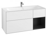 Тумба под раковину Villeroy & Boch Finion 119,6х49,8 см с подсветкой МДФ глянцевый белый лак/черный матовый лак G070PDGF