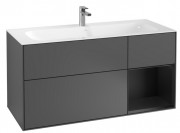 Тумба под раковину Villeroy & Boch Finion 119,6х49,8 см с подсветкой МДФ антрацит матовый лак/черный матовый лак G070PDGK