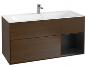 Тумба под раковину Villeroy & Boch Finion 119,6х49,8 см с подсветкой ДСП шпон грецкого ореха/черный матовый лак G070PDGN