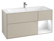 Тумба под раковину Villeroy & Boch Finion 119,6х49,8 см с подсветкой МДФ песок матовый лак/глянцевый белый лак G070GFHH