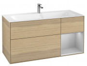 Тумба під раковину Villeroy & Boch Finion 119,6х49,8 см з підсвічуванням ДСП шпон дуба/світло-сірий матовий лак G070GJPC