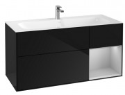 Тумба під раковину Villeroy & Boch Finion 119,6х49,8 см з підсвічуванням МДФ глянсовий чорний лак/світло-сірий матовий лак G070GJPH