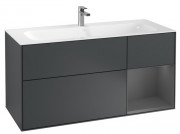 Тумба под раковину Villeroy & Boch Finion 119,6х49,8 см с подсветкой МДФ темно-синий матовый лак/антрацит матовый лак G070GKHG