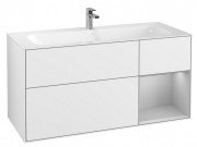 Тумба під раковину Villeroy & Boch Finion 119,6х49,8 см з підсвічуванням МДФ білий глянцевий лак/світло-сірий матовий лак G070GJGF