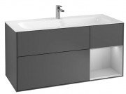 Тумба під раковину Villeroy & Boch Finion 119,6 х49, 8 см з підсвічуванням МДФ антрацит матовий/світло-сірий матовий лак G070GJGK