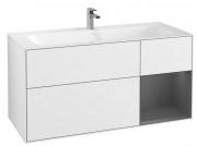 Тумба під раковину Villeroy & Boch Finion 119,6х49,8 см з підсвічуванням МДФ білий глянцевий лак/антрацит матовий лак G070GKGF