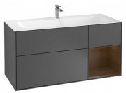 Тумба під раковину Villeroy & Boch Finion 119,6х49,8 см з підсвічуванням МДФ антрацит матовий лак/шпон волоського горіха G070GNGK