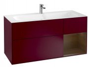 Тумба під раковину Villeroy & Boch Finion 119,6х49,8 см з підсвічуванням МДФ півонія матовий лак/шпон волоського горіха G070GNHB