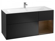 Тумба під раковину Villeroy & Boch Finion 119,6х49,8 см з підсвічуванням МДФ чорний матовий лак/шпон волоського горіха G070GNPD