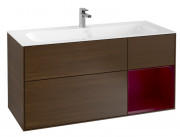 Тумба под раковину Villeroy & Boch Finion 119,6х49,8 см с подсветкой ДСП шпон грецкого ореха/пион матовый лак G070HBGN