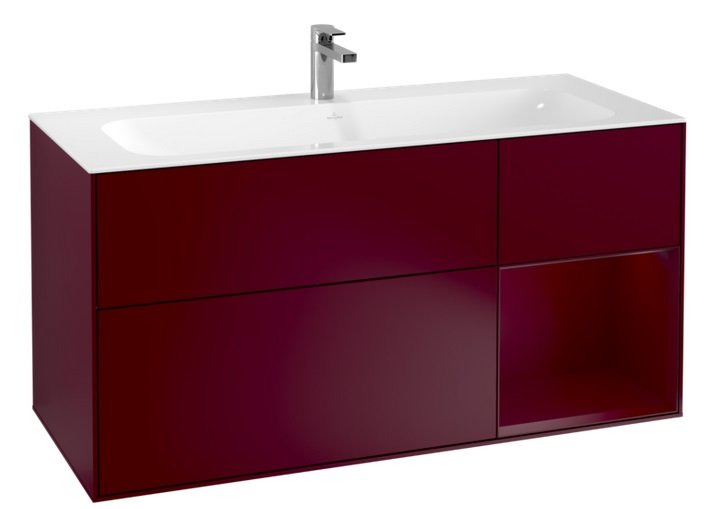 Тумба под раковину Villeroy & Boch Finion 119,6х49,8 см с подсветкой МДФ пион матовый лак G070HBHB