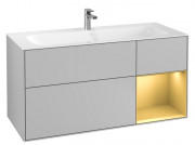 Тумба под раковину Villeroy & Boch Finion 119,6х49,8 см с подсветкой МДФ светло-серый матовый лак/золотой матовый лак G070HFGJ